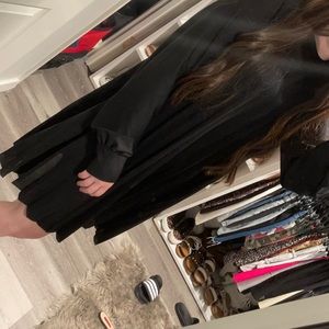 Black accordion pleat dress